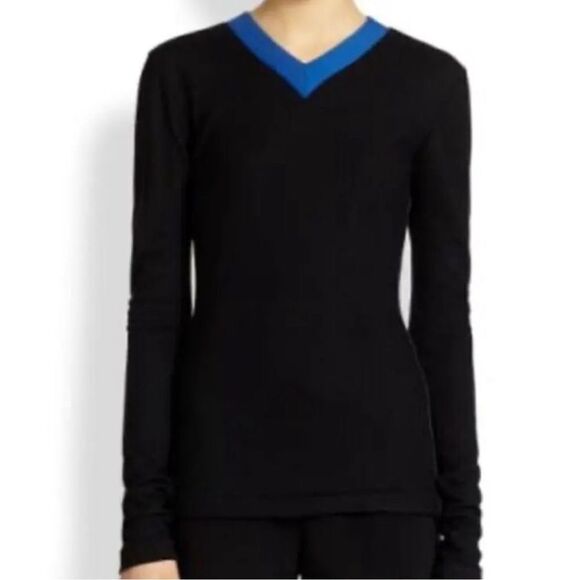 Rag & Bone - Size xs Color Block Cashmere Blend V-Neck Sweater - Picture 3 of 7